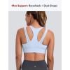 image:imageYvette Front Closure High Support Sports Bras for Women Double Straps Plus Size Sports Bra with Sewn in PadsBlue