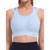 image:imageYvette Front Closure High Support Sports Bras for Women Double Straps Plus Size Sports Bra with Sewn in PadsBlue