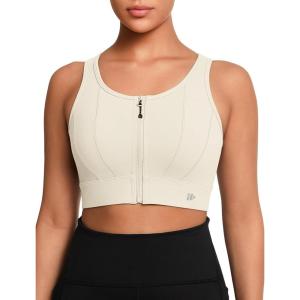 image:imageYvette Front Closure Sports Bras for Women High Support Bust Supportive Sports Bra High Impact for RunningIvory