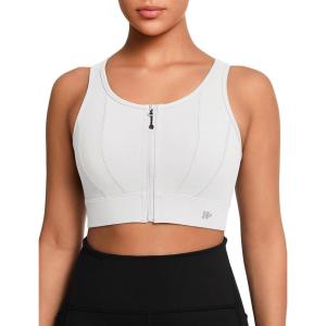 image:imageYvette Front Closure Sports Bras for Women High Support Bust Supportive Sports Bra High Impact for RunningWhite