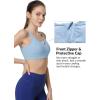 image:imageYvette Adjustable Sports Bras for Women High Impact Support Zip Front Sports Bra Plus Size Wireless for Running Workout GymBlue