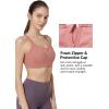 image:imageYvette Adjustable Sports Bras for Women High Impact Support Zip Front Sports Bra Plus Size Wireless for Running Workout GymRose Red