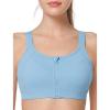 image:imageYvette Adjustable Sports Bras for Women High Impact Support Zip Front Sports Bra Plus Size Wireless for Running Workout GymBlue