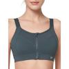 image:imageYvette Adjustable Sports Bras for Women High Impact Support Zip Front Sports Bra Plus Size Wireless for Running Workout GymHaze Blue
