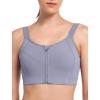 image:imageYvette Adjustable Sports Bras for Women High Impact Support Zip Front Sports Bra Plus Size Wireless for Running Workout GymLight Purple