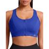 image:imageYvette Zip Front Sports Bra  High Impact Sports Bras for Women Plus Size Workout Fitness RunningRoyal Blue