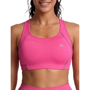image:imageYvette High Impact Sports Bras for Women Sewnin Pads Racerback Workout Bra for Running HIIT Large Breast Support ADDD CupsRose Red