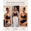 image:imageYvette Yoga Bras Midium Support for Women Low Impact Spaghetti Strap Mesh Splicing Style for Yoga Pilates Walking DailyBlack