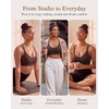 image:imageYvette Yoga Bras Midium Support for Women Low Impact Spaghetti Strap Mesh Splicing Style for Yoga Pilates Walking DailyBrown