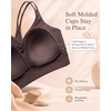 image:imageYvette Yoga Bras Midium Support for Women Low Impact Spaghetti Strap Mesh Splicing Style for Yoga Pilates Walking DailyBrown