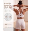 image:imageYvette Yoga Bras Midium Support for Women Low Impact Spaghetti Strap Mesh Splicing Style for Yoga Pilates Walking DailyWhite