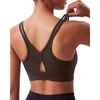 image:imageYvette Yoga Bras Midium Support for Women Low Impact Spaghetti Strap Mesh Splicing Style for Yoga Pilates Walking DailyBrown