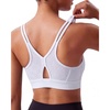 image:imageYvette Yoga Bras Midium Support for Women Low Impact Spaghetti Strap Mesh Splicing Style for Yoga Pilates Walking DailyWhite