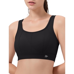 image:imageYvette Racerback Sports Bras for Women High Impact Maximum Support Wireless Running Bra for Large Breasts with Sewn in PadsBlue