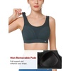 image:imageYvette Supportive Adjustable Sports Bras for Women High Impact Molded Cup Running Bra Large Bust Wireless for Workout HIITHaze Blue