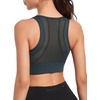 image:imageYvette Womens Sports Bra Front Zipper High Impact Support Mesh Racerback  Plus Size FriendlySewnin Pads Stay PutWirefree amp SupportiveBreathableSecure Zip ClosureFor Large BustRunningGymHIITHaze Blue