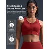image:imageYvette Womens Sports Bra Front Zipper High Impact Support Mesh Racerback  Plus Size FriendlySewnin Pads Stay PutWirefree amp SupportiveBreathableSecure Zip ClosureFor Large BustRunningGymHIITBurgundy