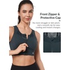 image:imageYvette Womens Sports Bra Front Zipper High Impact Support Mesh Racerback  Plus Size FriendlySewnin Pads Stay PutWirefree amp SupportiveBreathableSecure Zip ClosureFor Large BustRunningGymHIITHaze Blue