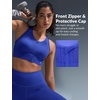 image:imageYvette Womens Sports Bra Front Zipper High Impact Support Mesh Racerback  Plus Size FriendlySewnin Pads Stay PutWirefree amp SupportiveBreathableSecure Zip ClosureFor Large BustRunningGymHIITRoyal Blue