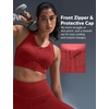 image:imageYvette Womens Sports Bra Front Zipper High Impact Support Mesh Racerback  Plus Size FriendlySewnin Pads Stay PutWirefree amp SupportiveBreathableSecure Zip ClosureFor Large BustRunningGymHIITBurgundy