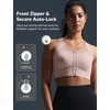 image:imageYvette Womens Sports Bra Front Zipper High Impact Support Mesh Racerback  Plus Size FriendlySewnin Pads Stay PutWirefree amp SupportiveBreathableSecure Zip ClosureFor Large BustRunningGymHIITWater Pink