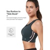 image:imageYvette Womens Sports Bra Front Zipper High Impact Support Mesh Racerback  Plus Size FriendlySewnin Pads Stay PutWirefree amp SupportiveBreathableSecure Zip ClosureFor Large BustRunningGymHIITHaze Blue