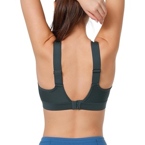 image:imageYvette Supportive Adjustable Sports Bras for Women High Impact Molded Cup Running Bra Large Bust Wireless for Workout HIITHaze Blue