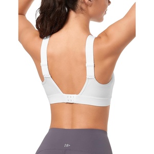 image:imageYvette Supportive Adjustable Sports Bras for Women High Impact Molded Cup Running Bra Large Bust Wireless for Workout HIITWhite