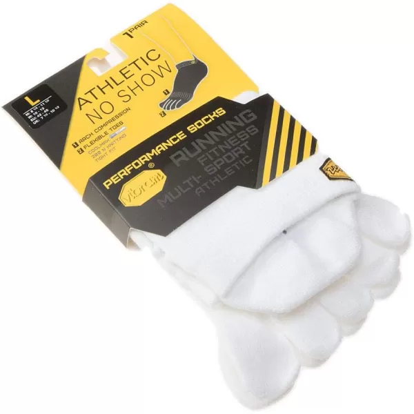 Vibram FiveFingers Athletic NoShow Toe SocksWhite