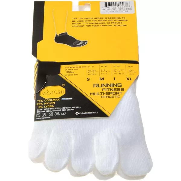 Vibram FiveFingers Athletic NoShow Toe SocksWhite