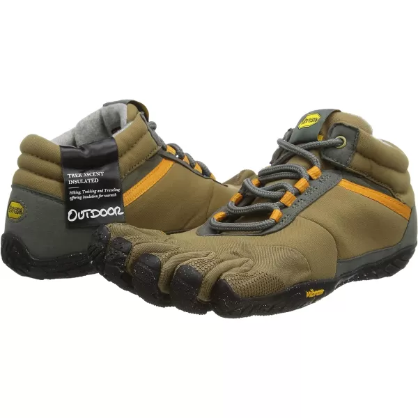 Vibram Mens Trek Ascent Insulated Walking ShoeKhakiOrange