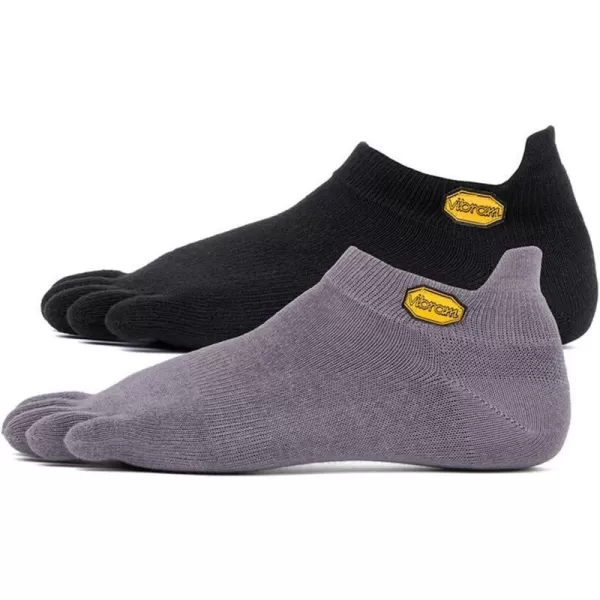 Vibram Athletic No Show Toe Socks BlackGrey 2 Pack Size MediumVibram Athletic No Show Toe Socks BlackGrey 2 Pack Size Medium