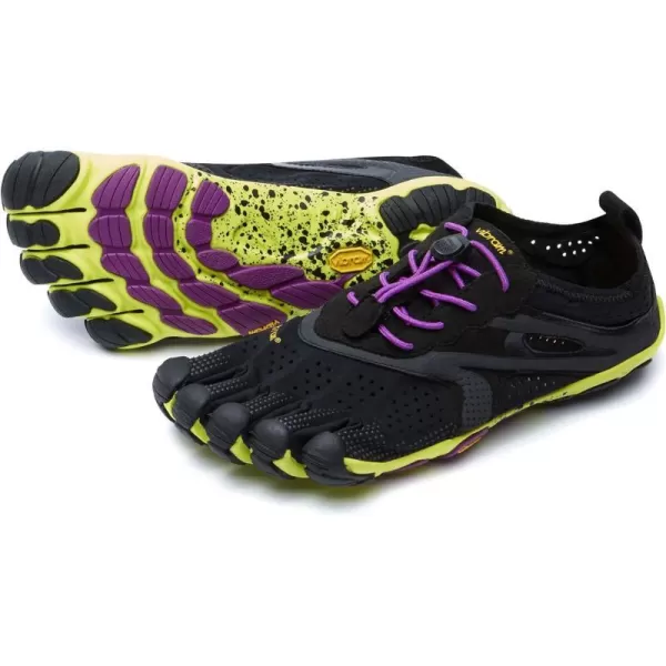 Vibram FiveFingers Womens VRun Barefoot BLKYellowPurpleBlackYellowPurple