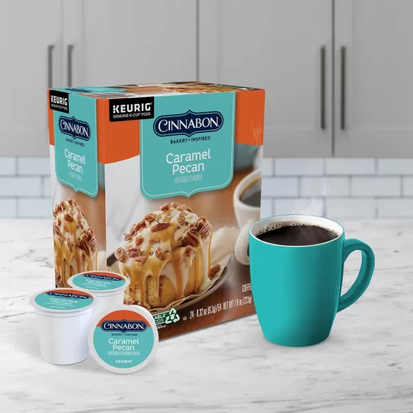 Cinnabon Classic Cinnamon Roll Keurig SingleServe KCup Pods Light Roast Coffee 72 Count 6 Packs of 12Caramel Pecan 24 Count Pack of 4