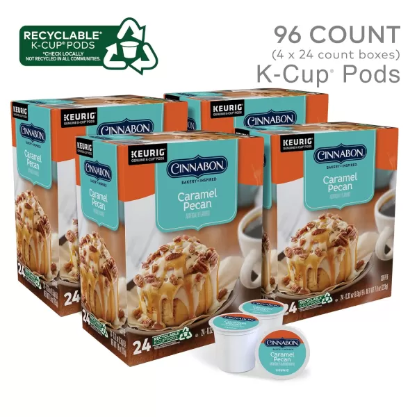 Cinnabon Classic Cinnamon Roll Keurig SingleServe KCup Pods Light Roast Coffee 72 Count 6 Packs of 12Caramel Pecan 24 Count Pack of 4