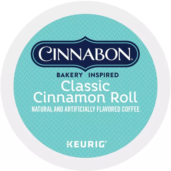 Cinnabon Classic Cinnamon Roll Keurig SingleServe KCup Pods Light Roast Coffee 72 Count 6 Packs of 12Cinnamon 18 Count Pack of 2