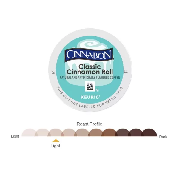 Cinnabon Classic Cinnamon Roll Keurig SingleServe KCup Pods Light Roast Coffee 72 Count 6 Packs of 12Cinnamon 18 Count Pack of 2