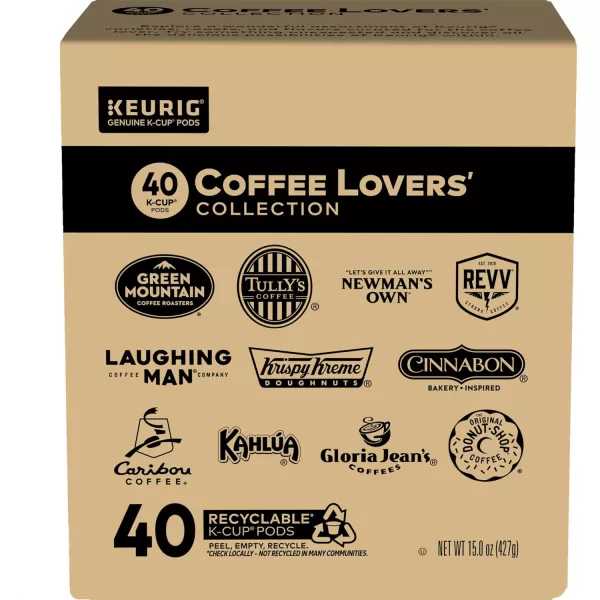 Keurig Coffee Lovers Collection Variety Pack SingleServe Coffee KCup Pods Sampler 60 CountCoffee Lovers 40 Count Pack of 1