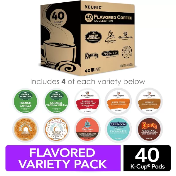 Keurig Entertainers Collection Variety Pack SingleServe KCup Pods 40 CountFlavored Variety 40 Count Pack of 1