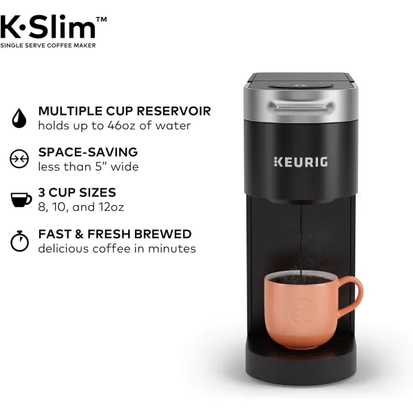 Keurig K Slim Single Serve KCup Pod Coffee Maker Multistream Technology Scarlet RedBlack Coffee Maker