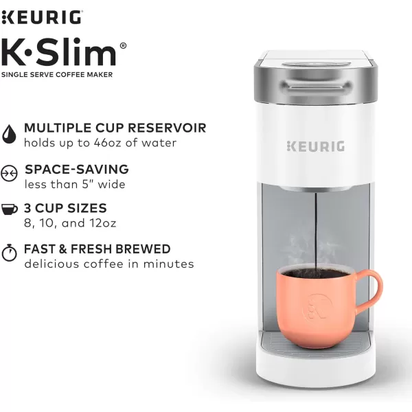 Keurig K Slim Single Serve KCup Pod Coffee Maker Multistream Technology Scarlet RedWhite Coffee Maker