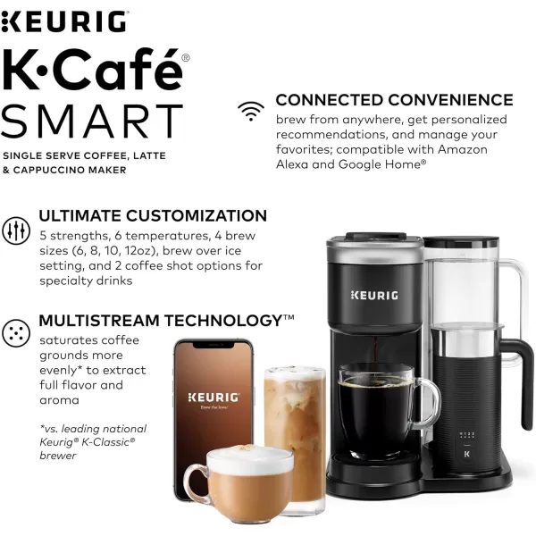 Keurig KCafe SMART Single Serve KCup Pod Coffee Latte and Cappuccino Maker BlackKeurig KCafe SMART Single Serve KCup Pod Coffee Latte and Cappuccino Maker Black