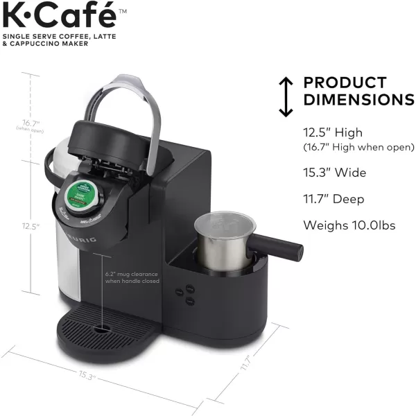 Keurig KCafe Single Serve KCup Coffee Latte and Cappuccino Maker Dark CharcoalDark Charcoal