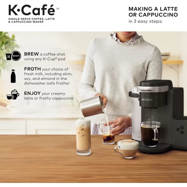 Keurig KCafe Single Serve KCup Coffee Latte and Cappuccino Maker Dark CharcoalDark Charcoal