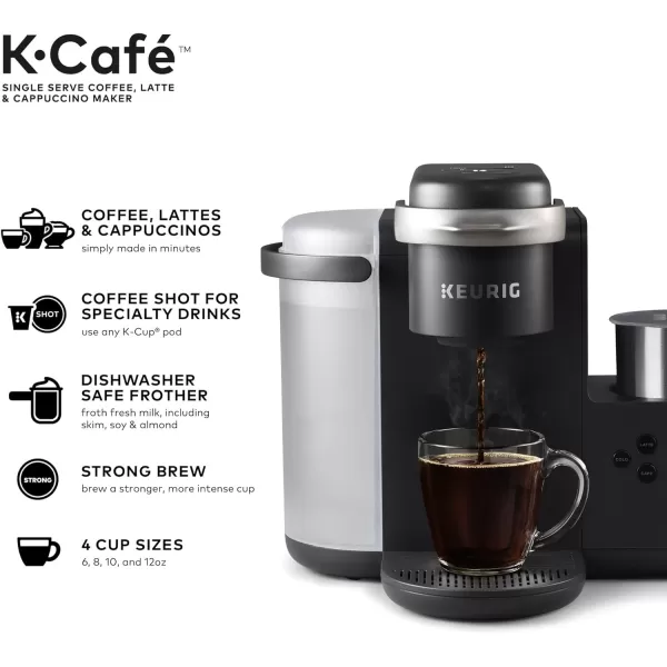 Keurig KCafe Single Serve KCup Coffee Latte and Cappuccino Maker Dark CharcoalDark Charcoal