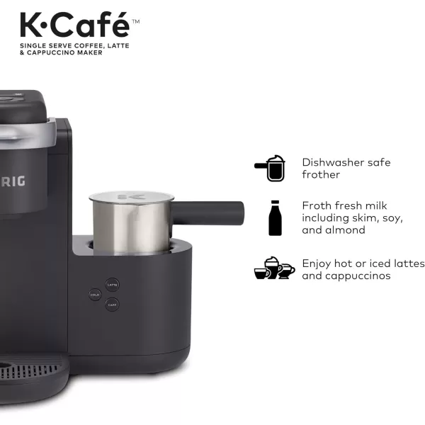 Keurig KCafe Single Serve KCup Coffee Latte and Cappuccino Maker Dark CharcoalDark Charcoal