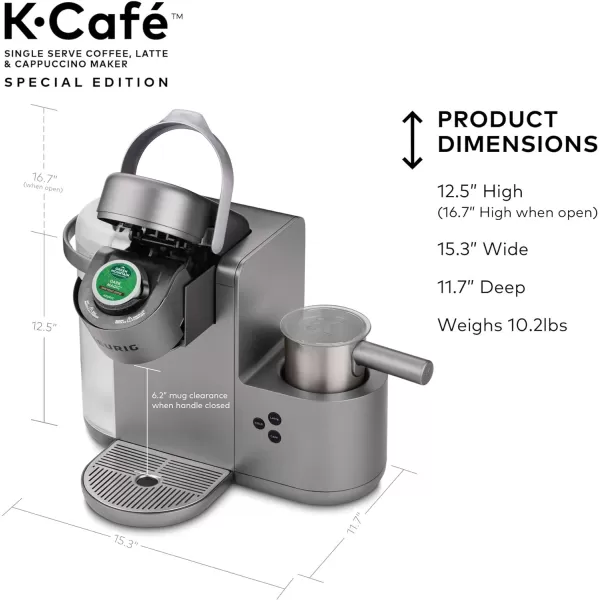 Keurig KCafe Special Edition Single Serve KCup Pod Coffee Latte and Cappuccino Maker NickelKCaf Special Edition  Eight OClock