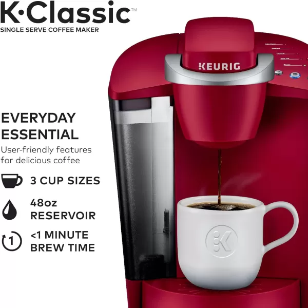 Keurig KClassic Coffee Maker KCup Pod Single Serve Programmable 6 to 10 oz Brew Sizes BlackRhubarb Coffee Maker