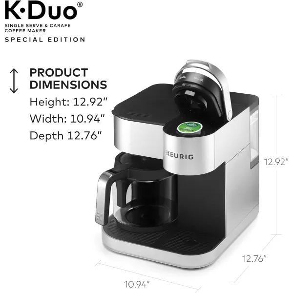 Keurig KDuo Special Edition Single Serve KCup Pod amp Carafe Coffee Maker SilverKeurig KDuo Special Edition Single Serve KCup Pod amp Carafe Coffee Maker Silver