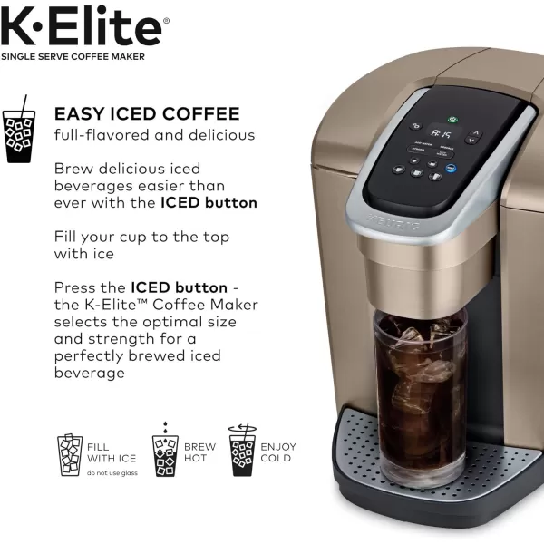 Keurig KElite SingleServe KCup Pod Coffee Maker Brushed SilverBrushed Gold Coffee Maker